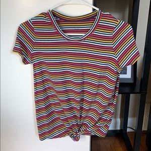 MADEWELL Striped Rena Knot Front Tee